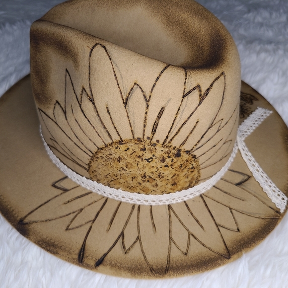One of a Kind Burned and Torched 100% Wool Hat Fedora - Picture 4 of 10